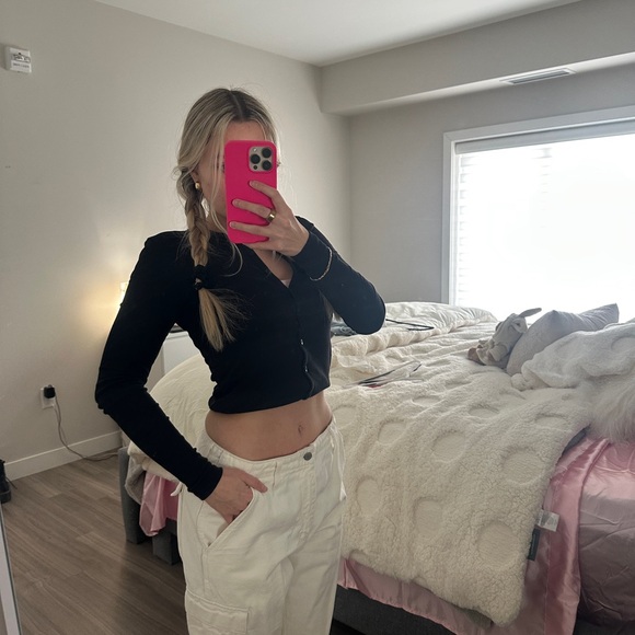 White denim cargo pants - Picture 2 of 3